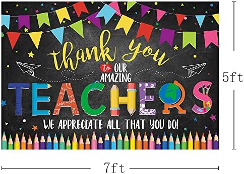 MEHOFOND 7x5ft Teşekkür Ederim Öğretmenler Zemin Öğretmenlerin Takdir Günü Partisi Sınıf Süslemeleri Malzemeleri Teşekkür