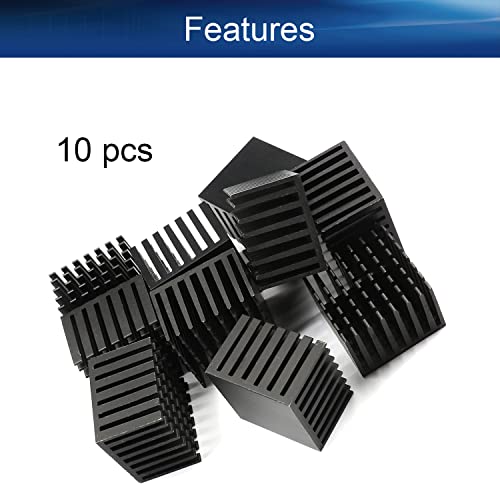 Bettomshın 10 Adet Siyah Alüminyum Soğutucu Soğutma Fin Soğutucu Devre Led Yarı İletken Entegre Devre Device28 x10cm (WH)