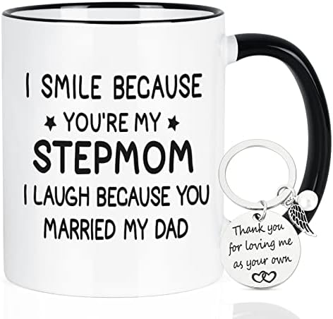Üvey Anne için Maustic Hediyeler, Gülümsüyorum Çünkü Sen Benim Üvey Annemsin Komik Kahve Kupası, Üvey Anneler Günü Noel Doğum