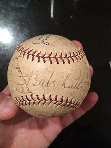 Babe Ruth Lou Gehrig 1930 New York Yankees Takımı Otomatik İmzalı Beyzbol Jsa Mektubu İmzalı Beyzbol Topları
