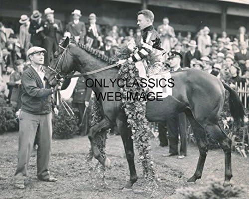 OnlyClassics 1937 Kentucky Derby SAVAŞI Amiral At Yarışı Çelenk Kazananlar Çemberi 8x10 Fotoğraf