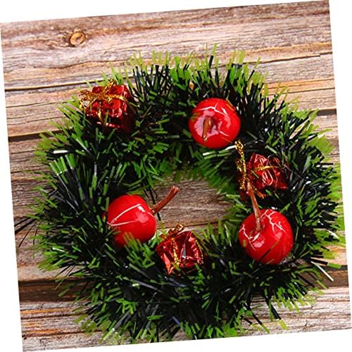 Amosfun 4 Pcs Berry Mum Yüzükler Wll Asılı Çelenkler Noel Garlands suni çam ağacı Şömine Kolye Noel Çam Çelenk Mini Noel