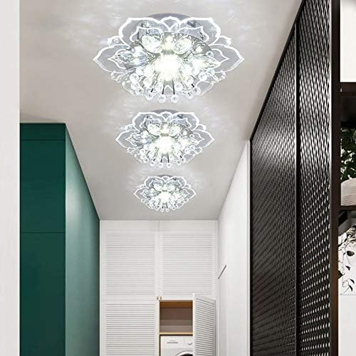MJWDP LED Kristal cam tavan ışığı Çiçek Şekli Renkli Tavan lamba ışığı Otel için Oturma Odası Koridor Koridor (Renk : D)