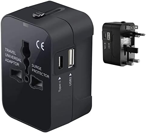 Seyahat USB Artı Uluslararası Güç Adaptörü Lava ARC ile Uyumlu 1+ Dünya Çapında Güç için 3 Cihaz için USB Tip C, USB-A Arasında