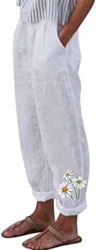 RONGXI Kırpılmış Pantolon Kadınlar için Ofis Kadın kapri cepli pantolon Geniş Bacak Rahat Yumuşak Pantolon Pantolon Kadın