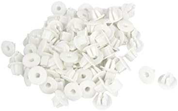 100 adet Otomatik Itme Tipi Beyaz Tampon Klip plastik perçinler 9mm Delik