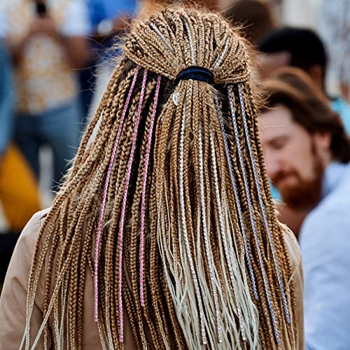 Kadınlar için Chunyin Rhinestone Saç Zincirleri Uzantıları İnci Klip Örgü Klipler Uzun Aksesuarları Örgüler Kristal Punk