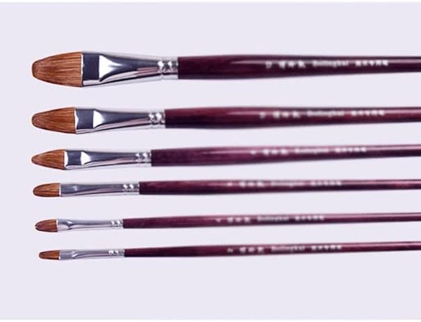 Ceviz 6 adet / takım Sanat Malzemeleri Yağlıboya Suluboya Fırçaları Boya Fırçaları Boyama Sanat Malzemeleri (Renk: A, Boyut