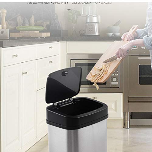 Akıllı İndüksiyon Su geçirmez çöp kutusu Pil Tipi Otomatik indüksiyon çöp kutusu, Paslanmaz Çelik çöp kutusu Mutfak çöp kutuları