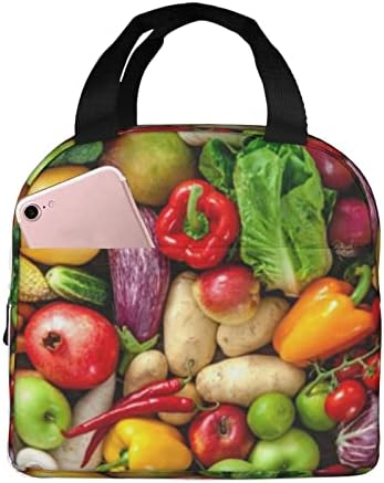 PSVOD Öğle Yemeği çantası Taze Meyve ve Sebze taşınabilir öğle yemeği çantası, su geçirmez bento çantası, iş ve üniversite