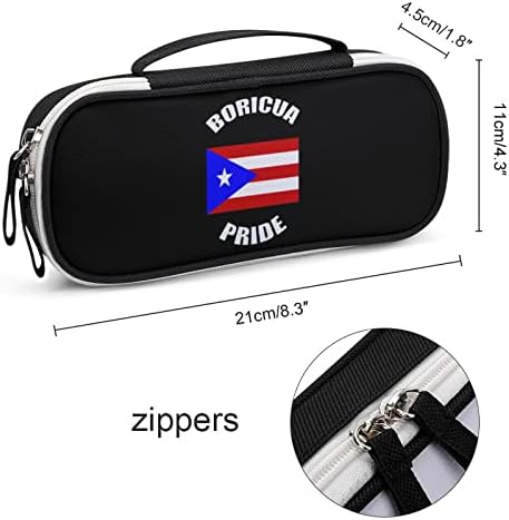 Vintage Boricua Gurur Porto Rikolu PR Bayrağı PU deri kalemlik kalem çanta düzenleyici Taşınabilir Makyaj Taşıma Çantası