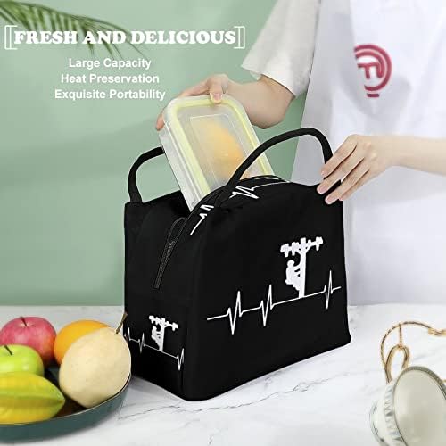 Kalp atışı Lineman Öğle Yemeği Çantası moda alışveriş çantası Yalıtımlı yemek kabı Yeniden Kullanılabilir yemek kutusu Erkekler