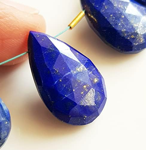 Lapis Lazuli Taş Faceted Fantezi Briolette / Gözyaşı Şekli Takı Yapımı için 10 Adet Boyutu-9x14 ila 10x19mm Yaklaşık. [NSKU-08]