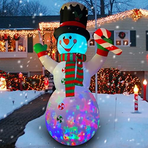 SEASONBLOW 10 Ft Şişme Noel Kardan Adam + 6ft Şişme Noel Kardan Adam Aile Scence Dekorasyon