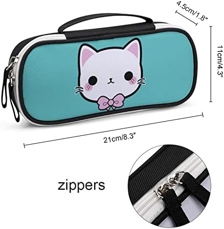 Sevimli Kitty Kedi PU Deri Kalem kalem çanta düzenleyici Taşınabilir Makyaj Taşıma Çantası Saklama Çantası