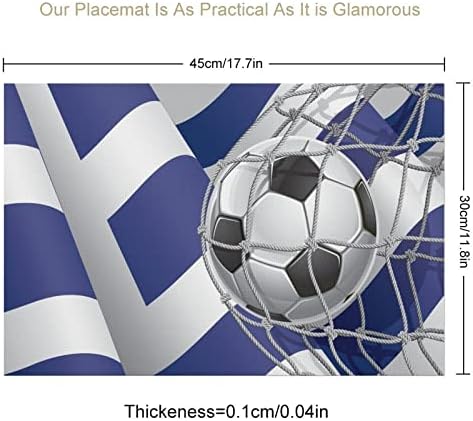 Futbol Gol ve Yunanistan Bayrağı PVC Masa Paspaslar Yıkanabilir Placemats Masa Örtüsü masa pedi için yemek masası