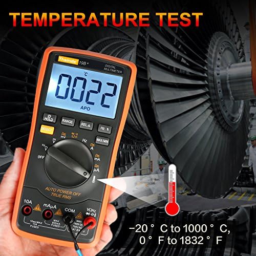 Otomatik kademe Multimetre Testi Sıcaklık AC / DC Gerilim, Akım, Direnç, Süreklilik, Kapasite, Frekans, Diyot Transistörler