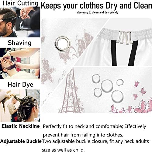 visesunny Berber Pelerin Eyfel Kulesi Moda Paris Çiçek Polyester Saç Kesme Salon Cape Önlük Anti-Statik Saç Kesimi Suya Dayanıklı