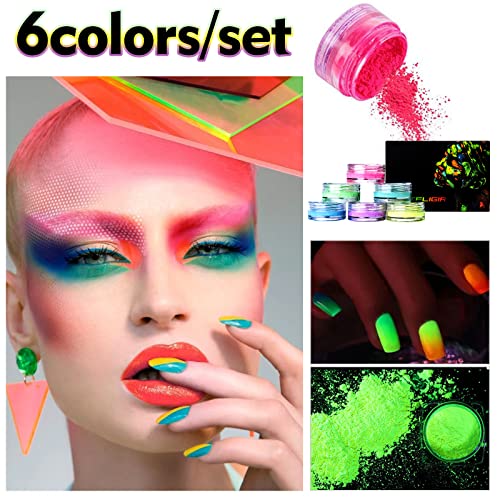 Beteligir 6 Renk Su Aktif Eyeliner Paleti Likit Eyeliner Renkli Set, Neon Yüz Boyası UV Glow Vücut Boyası, Su Bazlı Göz Jeli