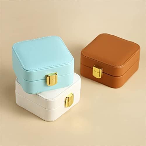 Taşınabilir ayna küpe takı saklama kutusu taşınabilir Retro tarzı mücevher kutusu (renk: A, boyut