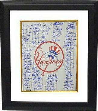 New York Yankees imzalı 16x20 Fotoğraf Özel Çerçeveleme silindir şapka Logosu w / 70 sigs-BAS Holo-Bob Turley / Geyik Skowron