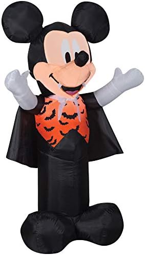 Gemmy Airblown Mickey Vampir olarak Turuncu Yarasa Yelekli Disney, 3,5 ft Boyunda, Çok Renkli