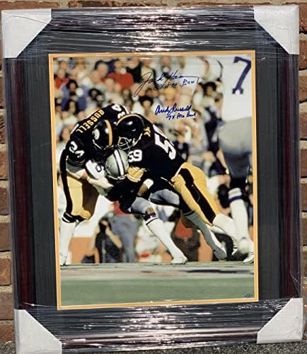 Jack Ham & Andy Russell Pittsburgh Steelers Çift İMZALI 16x20 Çerçeveli Fotoğraf - COA İmzalı NFL Fotoğrafları