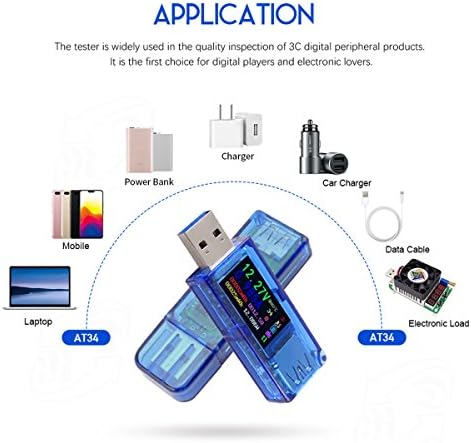 MakerHawk USB 3.0 Test Cihazı, USB Güç Ölçer, 3.7-30 V 0-4A voltmetre Multimetre, USB Akım Ölçer Cihazı, IPS Renkli Ekran