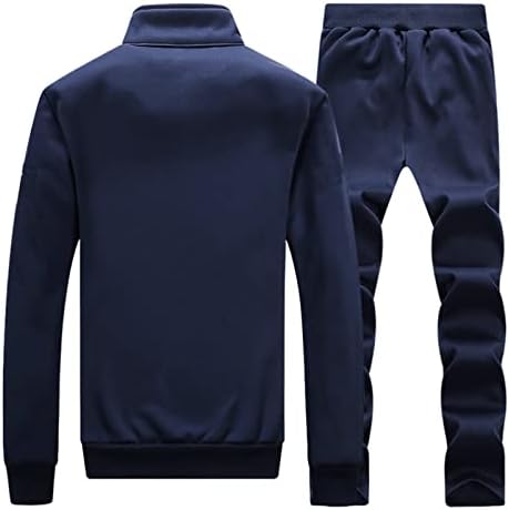 KPNV erkek Rahat Spor Eşofman Pamuk Yumuşak Rahat Uzun Kollu Açık Koşu Koşu Atletik Seti Bahar Giysileri Kıyafetler (Mavi,