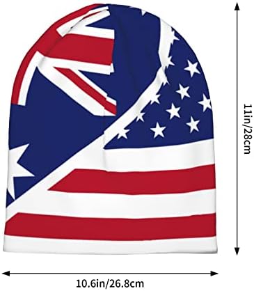 KADEUX Amerikan ve Avustralya Bayrakları Bere Şapka Unisex Sıcak Örgü hımbıl bere Erkekler ve Kadınlar için Nefes Alabilirlik
