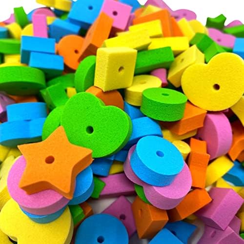Bonka Kuş Oyuncaklar 1695 Paket 400 Köpük Zanaat Çekimi Bağlama Boncuk Delikli Çeşitli Parlak Renkler Okul Projeleri için