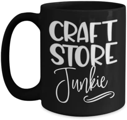 Zanaat Mağaza Bağımlısı Kupa Crafters İşçiliği Hobi Sanatçı Doğum Günü Noel Fikirleri 11 veya 15 oz Siyah Seramik Kahve Fincanı