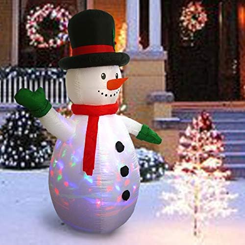 6ft çiçek dürbünü Lightshow renkli ışıklar kardan adam Noel şişme Işıklı bahçe dekorasyonu Blower ve Adaptörü ile Kapalı