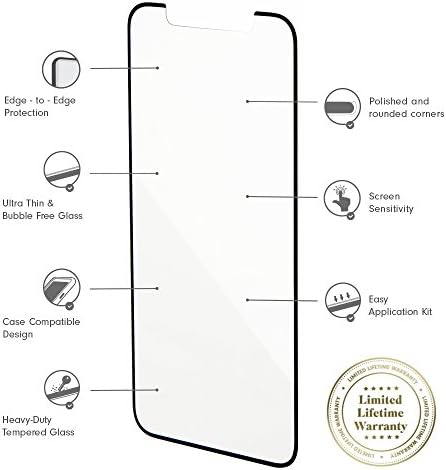 SONİX Dikişsiz Cam Ekran Koruyucu-Lüks Kenardan Kenara Tam Kapsama Premium Ağır Temperli Cam Apple iPhone Xs için Max