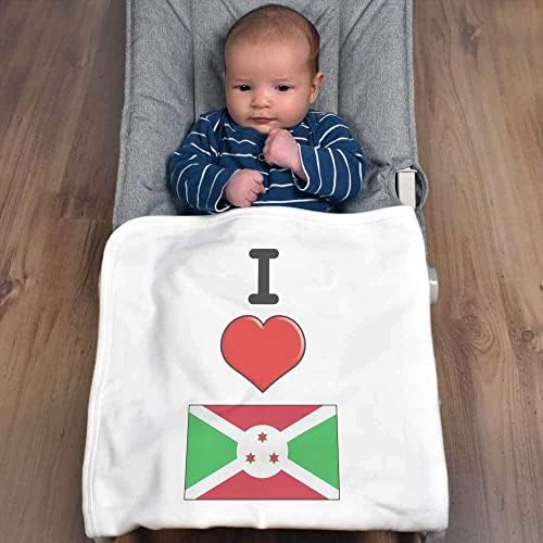 Azeeda 'Burundi'yi Seviyorum' Pamuklu Bebek Battaniyesi / Şal (BY00026095)
