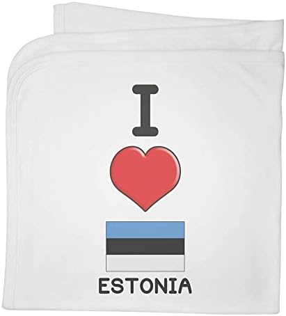 Azeeda 'Estonya'yı Seviyorum' Pamuklu Bebek Battaniyesi / Şal (BY00025702)