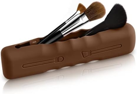 AVALIE Seyahat makyaj fırçası Tutucu / Çevre Dostu Silikon Fırça Kalem Kutusu / Makyaj Fırçaları ve Araçları için Manyetik