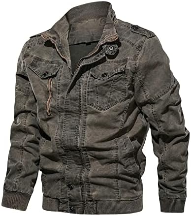 ADSSDQ Erkek Bombacı Ceket, Yürüyüş Uzun Kollu Kış Uzun Rüzgarlık Erkekler Modern Düz Renk Kalın V Boyun Coats14