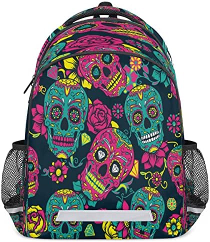 cfpolar Ölü Çiçek Şeker Kafatası Öğrenci dizüstü bilgisayar bölmeli sırt çantası okul sırt çantası Kadın erkek Üniversite