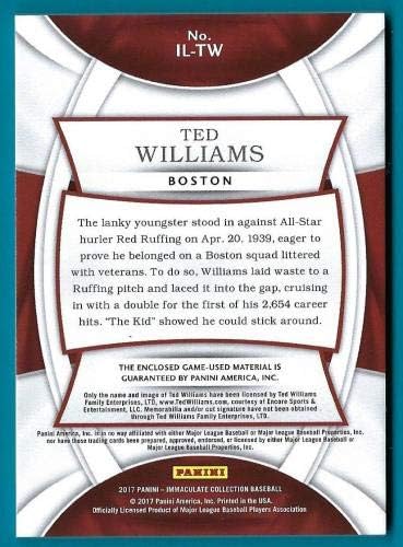 Ted Williams - 2017 Panini Immaculate Legends Forması Kalıntısı ' d 3/10- IL - TW-Slabbed Beyzbol Kartları
