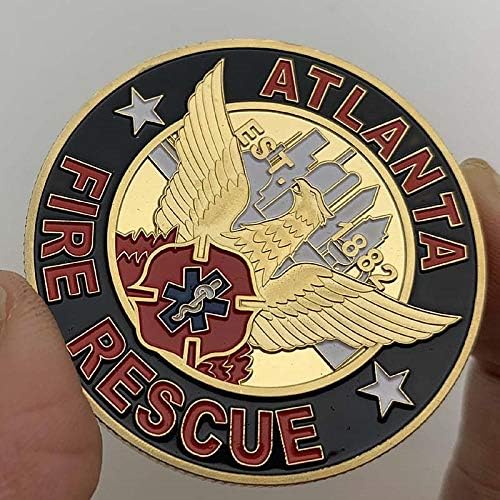Amerika Birleşik Devletleri Atlanta Yangın Kurtarma Hatıra Altın Kaplama Koleksiyonu Aziz Florian Koruyucu Azizi İtfaiyeciler