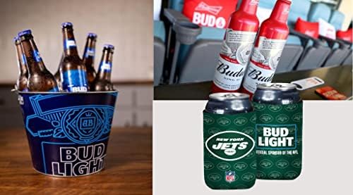 Bud Light & NFL Lisanslı Premium Yalıtımlı Neopren Kutu Koozy Kapak / Soğutucu Kılıf-Oyun Gününde Kolay 12 Ons Bira ve Soda