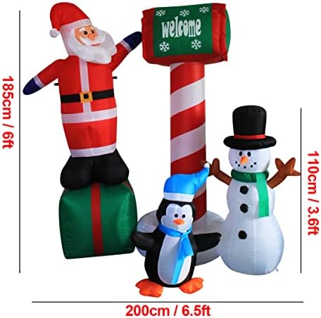 Noel Şişme bahçe dekorasyonu, 6 Ayak yüksek şişme santa Baba / Kardan Adam / Posta Kutusu / Penguen 4 adet Tatil Açık Kapalı