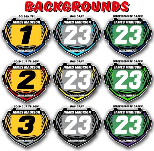 BMX Plaka Çıkartmaları / Çok Renkli Bisiklet Yarış Numarası Grafikleri / Adınız, Numaranız ve Renklerinizle Özel / Kutu Plakasına