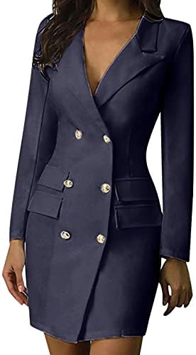 Kadın Moda Kruvaze Ofis Trençkot Düz Renk İnce Ceket Cep Dekorasyon uzun elbise Ceket Yaşlı Kadın