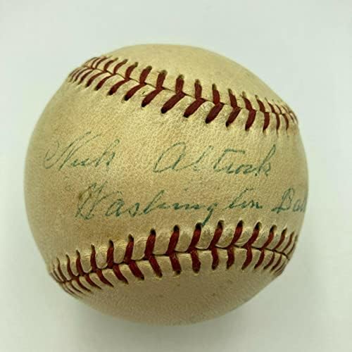 Nadir Nick Altrock Tek İmzalı 1950'lerin Amerikan Beyzbol Ligi JSA COA İmzalı Beyzbol Topları