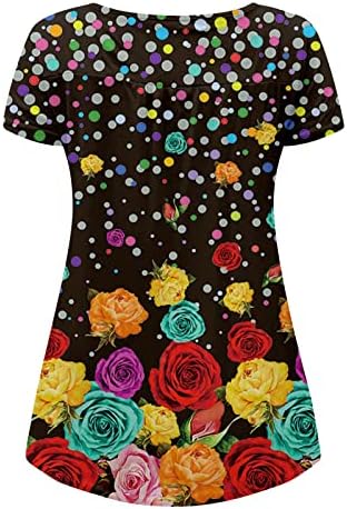 Tshirt Kadınlar için Gevşek Fit, 2023 Rahat Şık Kısa Kollu T Shirt Moda Çiçek Boho Sevimli Tees Moda Bluzlar