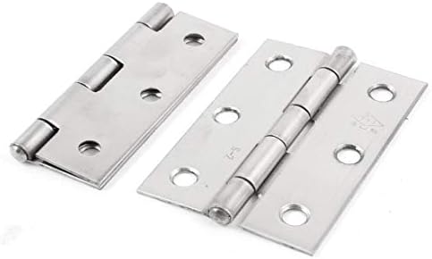 Yeni Lon0167 2 Adet Özellikli 4.9 mm Delik Paslanmaz güvenilir etkinlik Çelik Dönebilen Dolap kapı menteşesi Gümüş Ton 2.5(ıd: