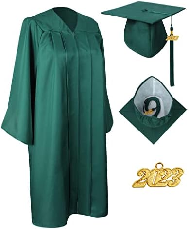 Üniversite Lise Mezunları için Mat Mezuniyet Elbisesi Kap Püskül Seti 2023 & 2022