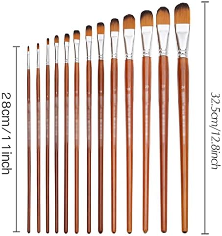 LMMDDP 13 ADET Fındık profesyonel fırçalar Uzun Saplı Boya Fırçası Suluboya Resim Fırçası Yağ Akrilik Naylon Saç